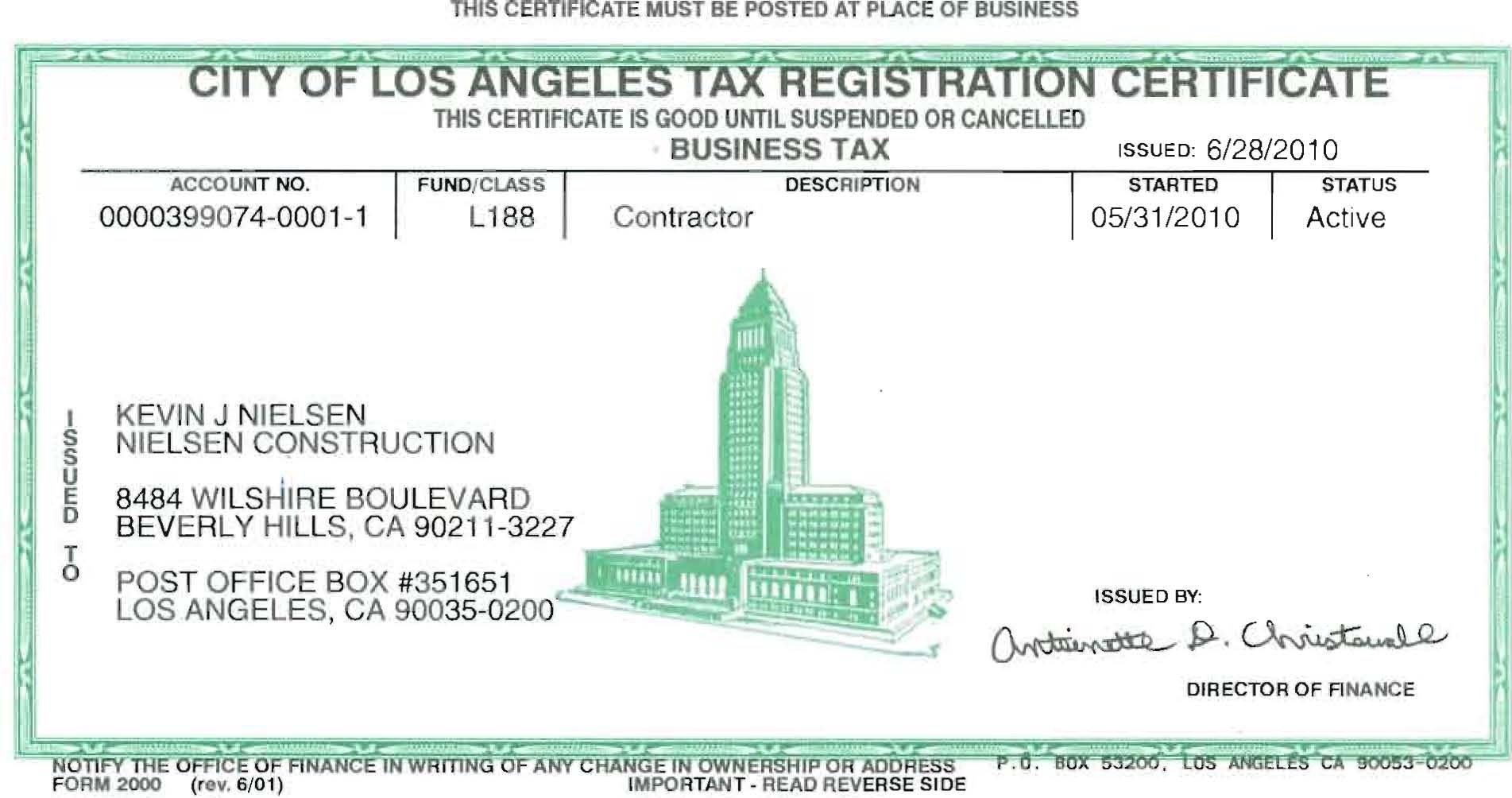 License Renewal Los Angeles Tabitomo